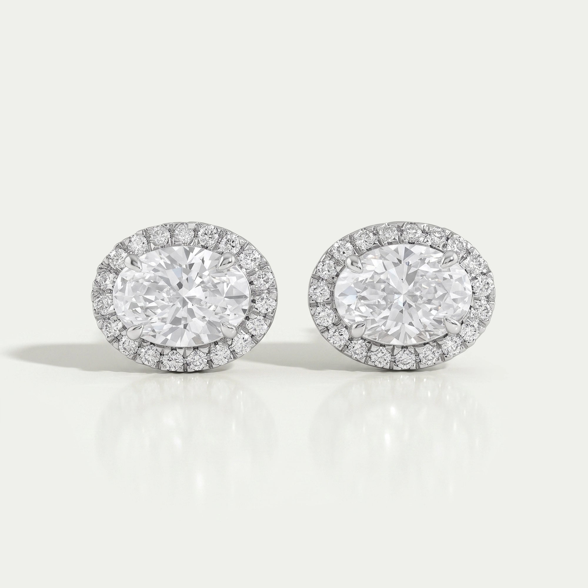 Oval Lab Diamond Halo Stud Earrings Earring