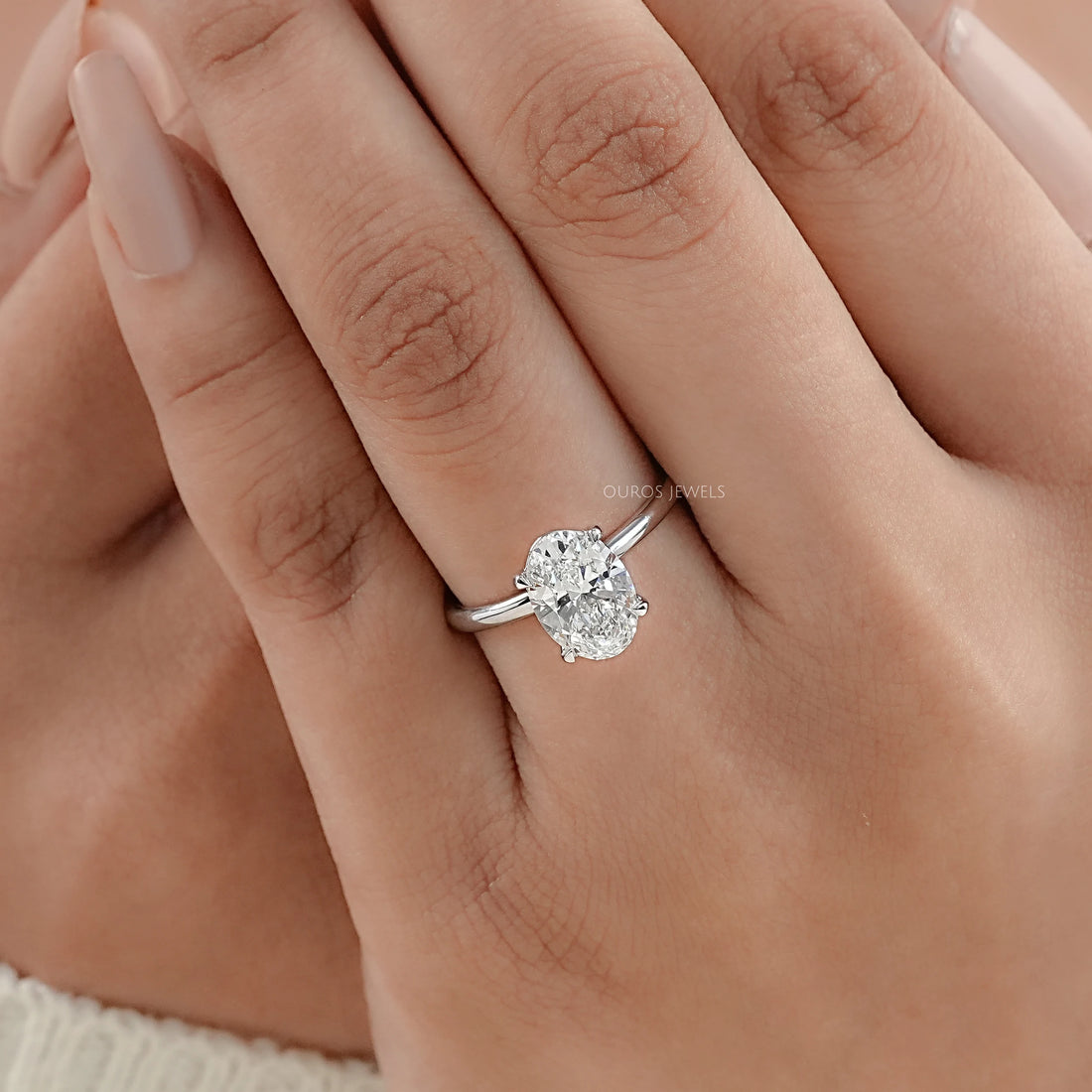 IGI Certified Oval Cut Solitaire Engagement Ring Ring