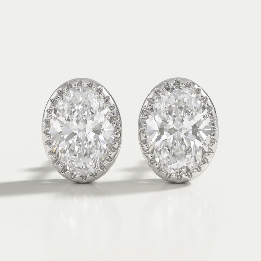 Oval Cut Lab Diamond Milgrain Stud Earrings Earrings