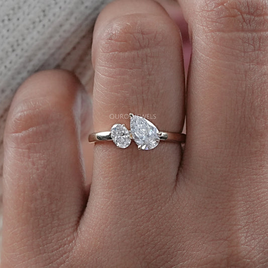 Oval And Pear Lab Diamond Toi Et Moi Ring Ring