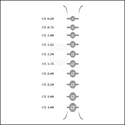 Oval Cut Halo Accent Diamond Engagement Ring Ring