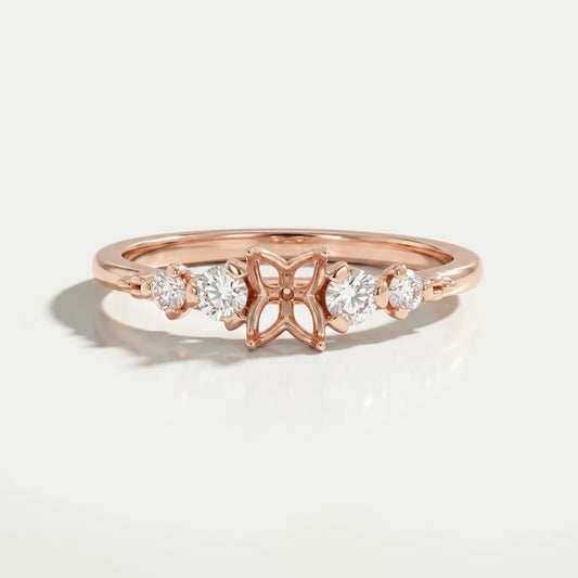 Oval Semi Mount Prong Setting Engagement Ring