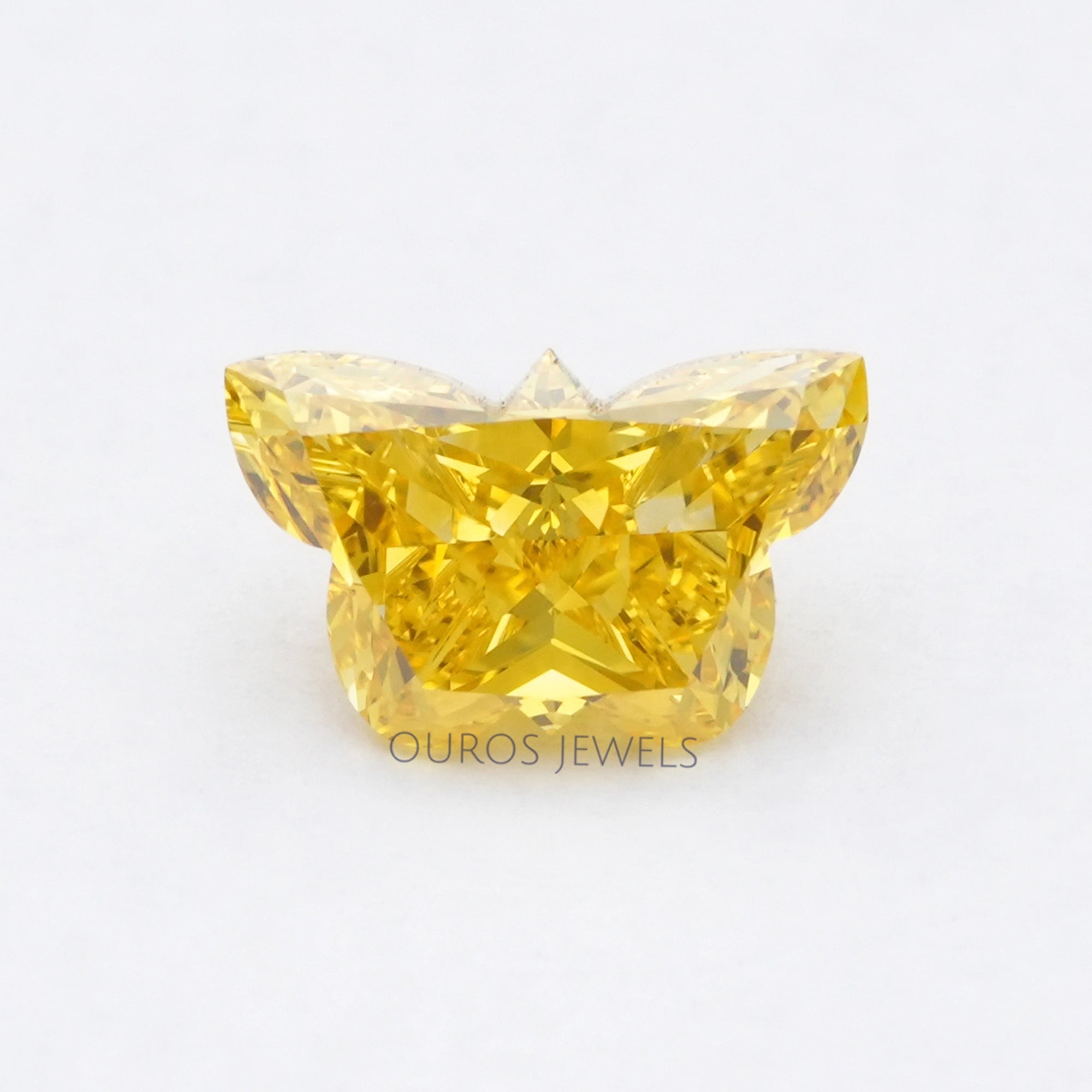 1.55 Carat Yellow Butterfly Cut Lab Diamond