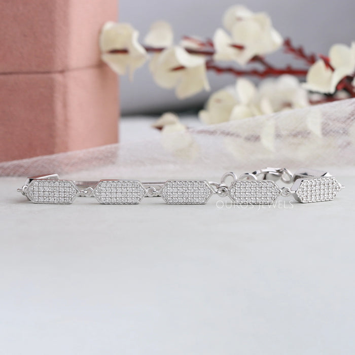Pave Set Round Cut Diamond Bracelet