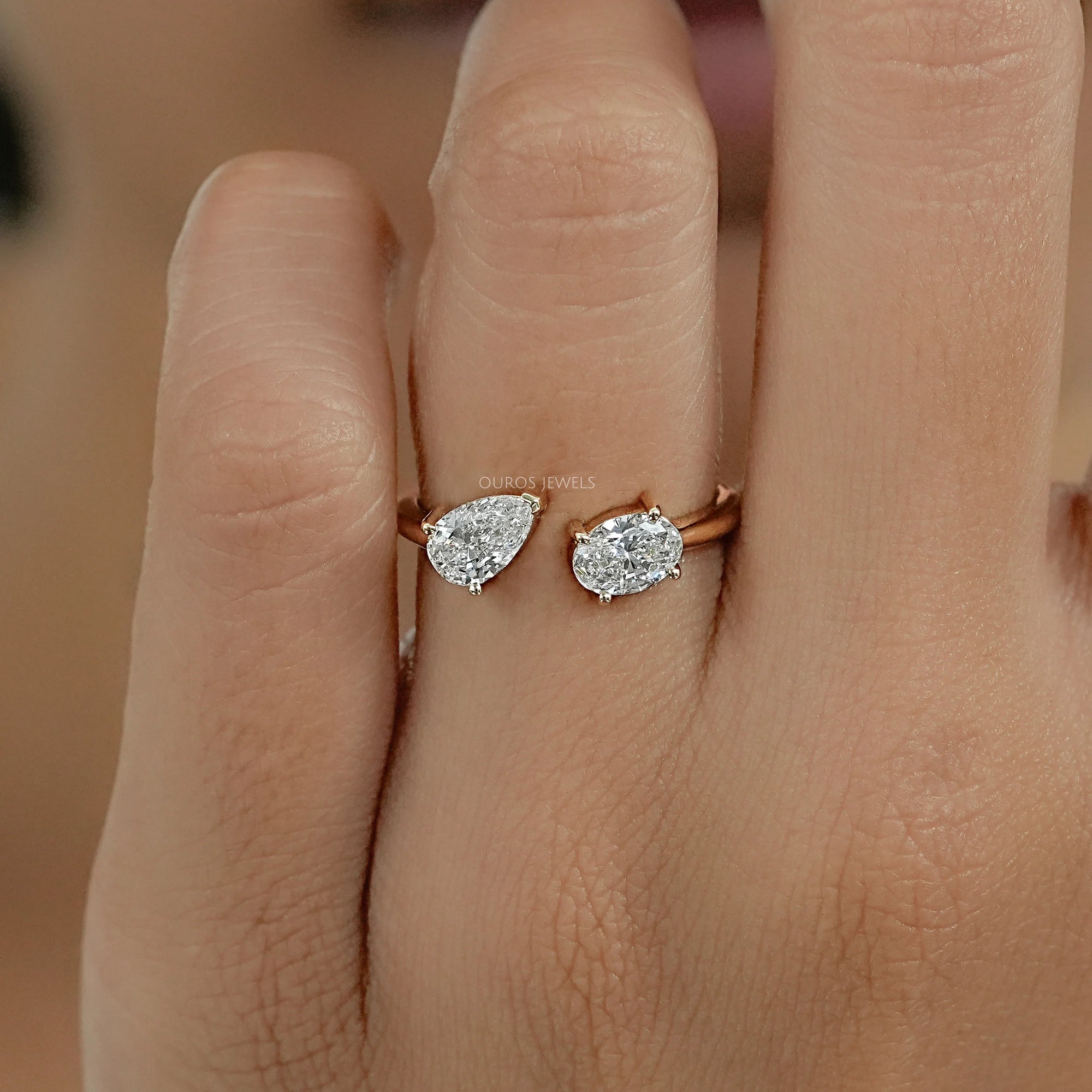 Pear And Oval Diamond Toi Et Moi Engagement Ring Ring
