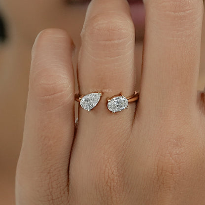 Pear And Oval Diamond Toi Et Moi Engagement Ring Ring