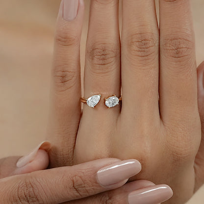 Pear And Oval Diamond Toi Et Moi Engagement Ring Ring