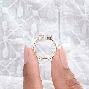 Toi Et Moi Ring With Pear And Radiant Lab Diamond