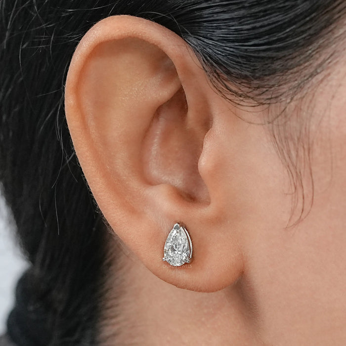 Pear Cut  Lab Diamond  Stud  Earrings