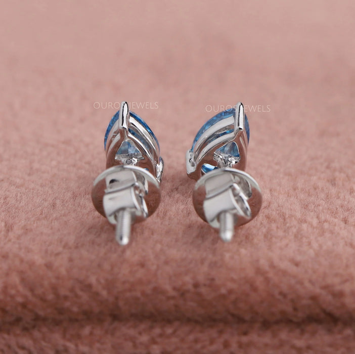 Blue Pear Lab Diamond Stud Earrings