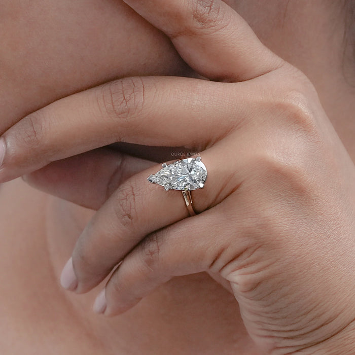 Pear Lab Diamond Solitaire Engagement Ring