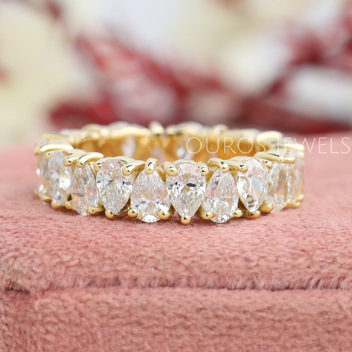 Pear Cut Lab Diamond Full Eternity Wedding Band