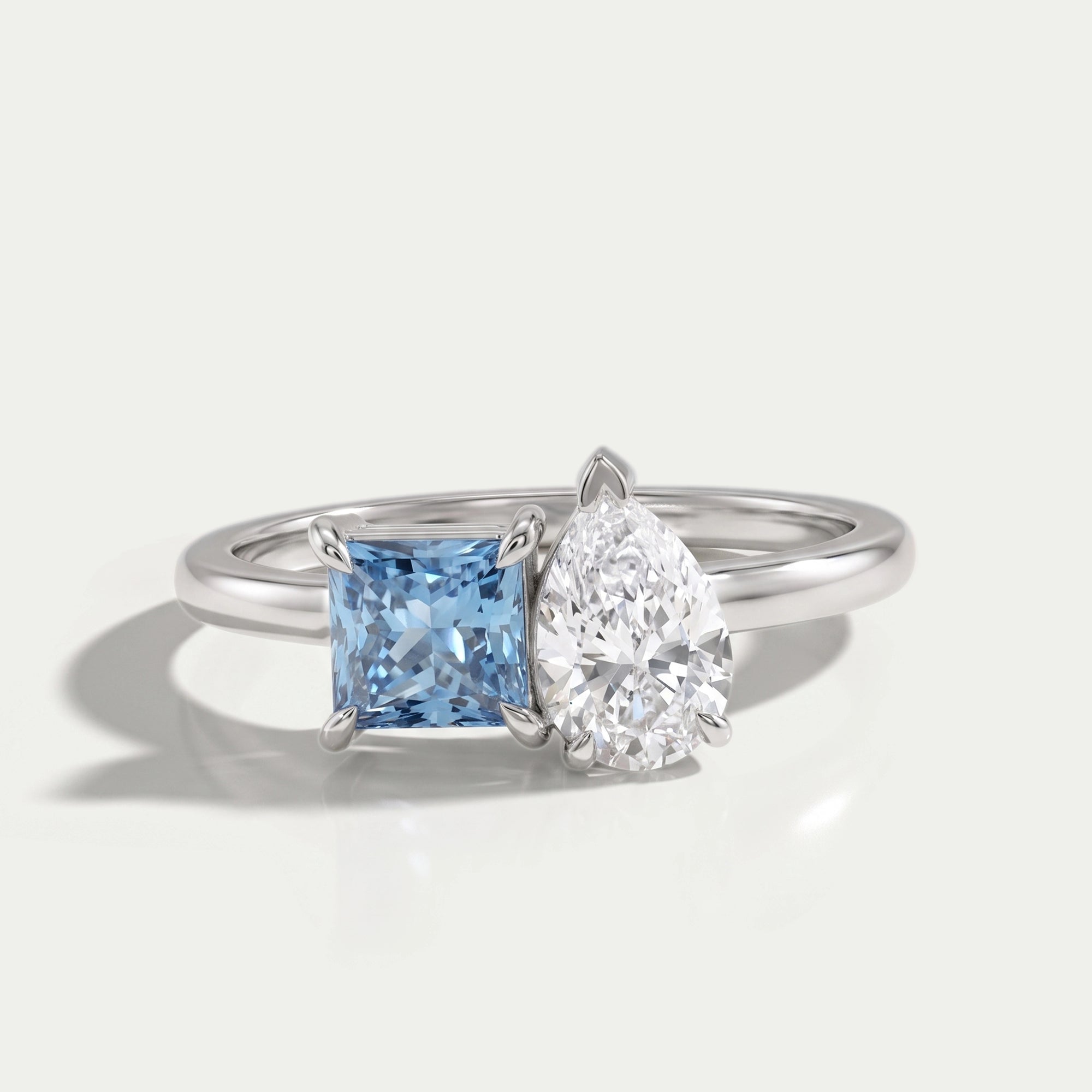 Pear and Princess Cut Toi Et Moi Ring Rings