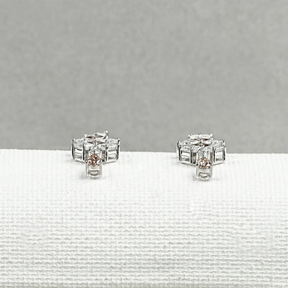 Champagne Princess Cut Lab Diamond Drop Earrings Earrings