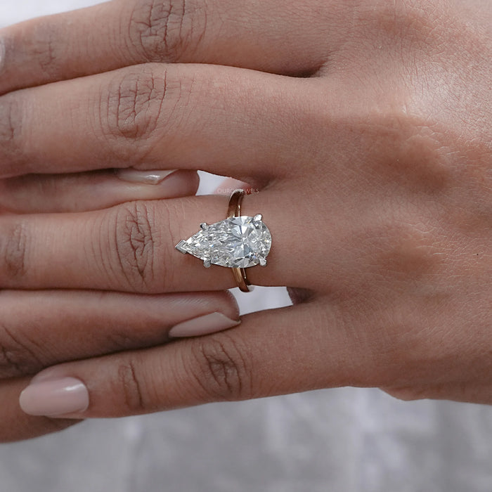 Pear Lab Diamond Solitaire Engagement Ring