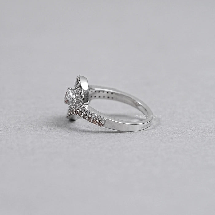 Three Stone Lab Diamond Accent Bypass Ring