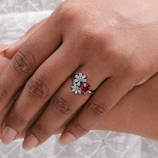 cushion cut gemstone ruby ring 