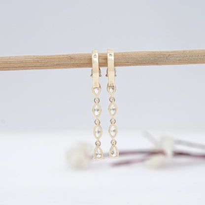 Pear And Marquise Cut Lab Diamond Dangle Earrings