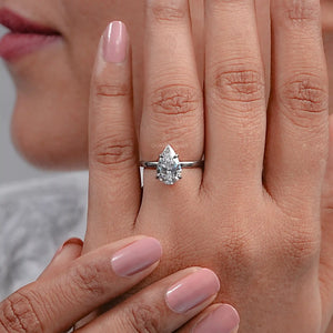 Diamond Solitaire Engagement Ring With Pear Cut