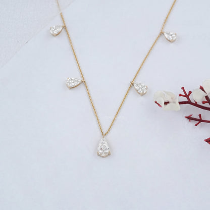Pear Lab Grown Diamond Station Style Necklace Necklaces