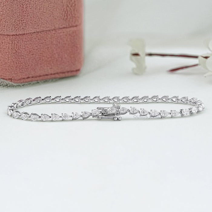 Pear Diamond Tennis Bracelet - East West Set Bracelet