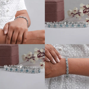 Pear-Shaped Flower Diamond  Bracelet