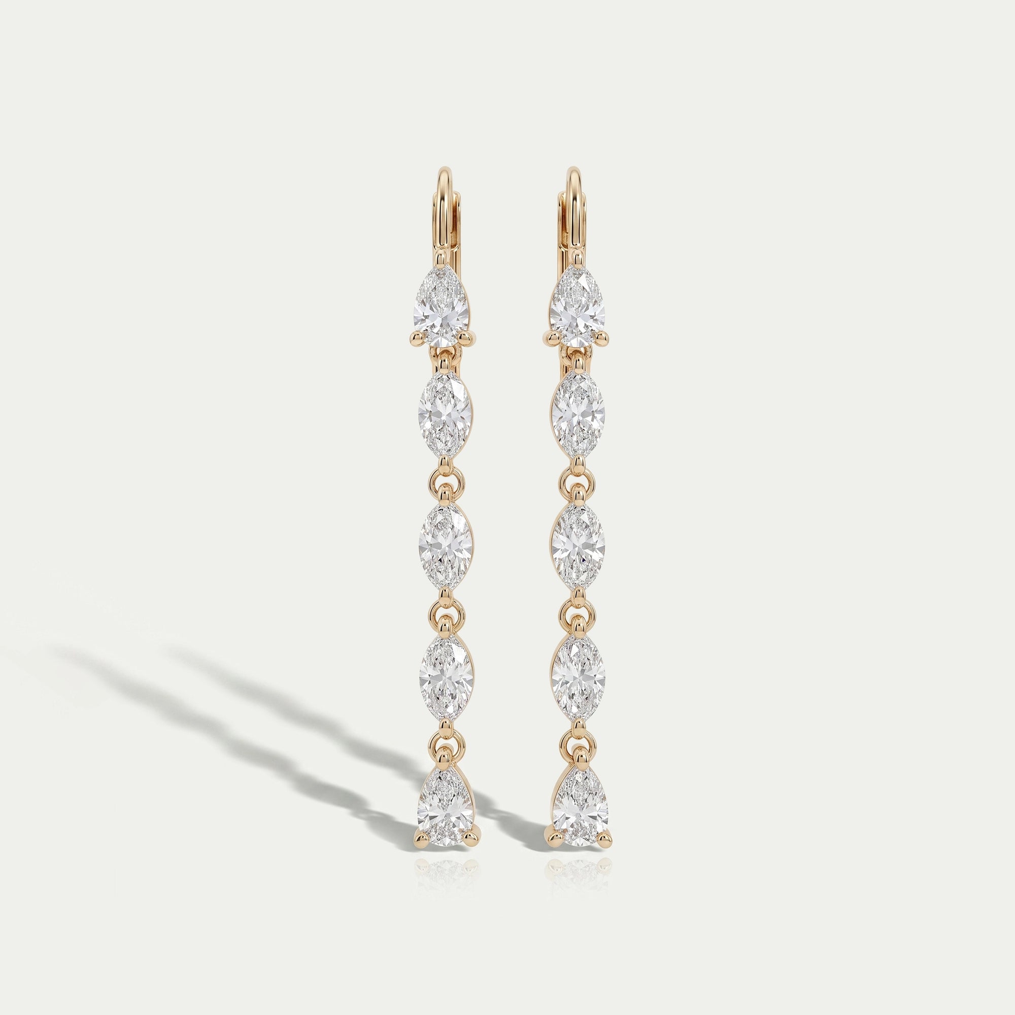 Pear And Marquise Cut Lab Diamond Dangle Earrings