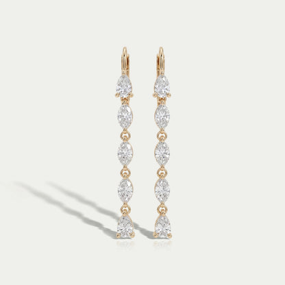 Pear And Marquise Cut Lab Diamond Dangle Earrings