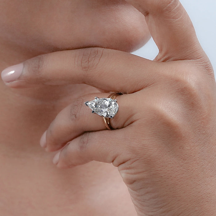 Pear Lab Diamond Solitaire Engagement Ring