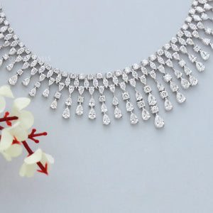 [Marquise and Pear Diamodn Necklace]-[Ouros Jewels]