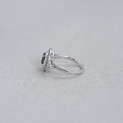 Halo Moon Halo Black Diamond Engagement Ring Rings