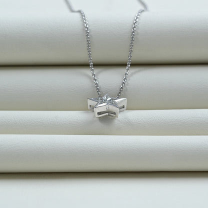 Pie Cut Diamond Star Shape Pendant Necklaces