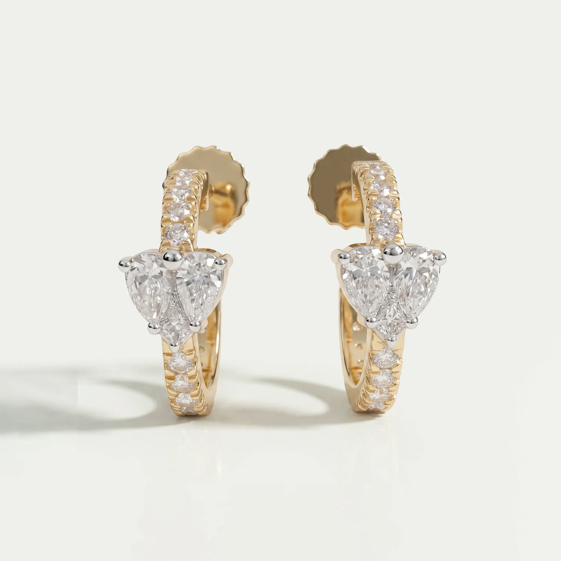 Pear Lab Grown Diamond Petite Huggie Hoop Earrings Earring