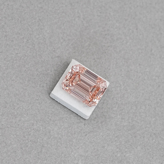 Pink Emerald Cut Diamond With 10.08 CT Certified