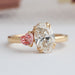 front view of oval and pink heart-cut lab-grown diamond toi et moi engagement ring