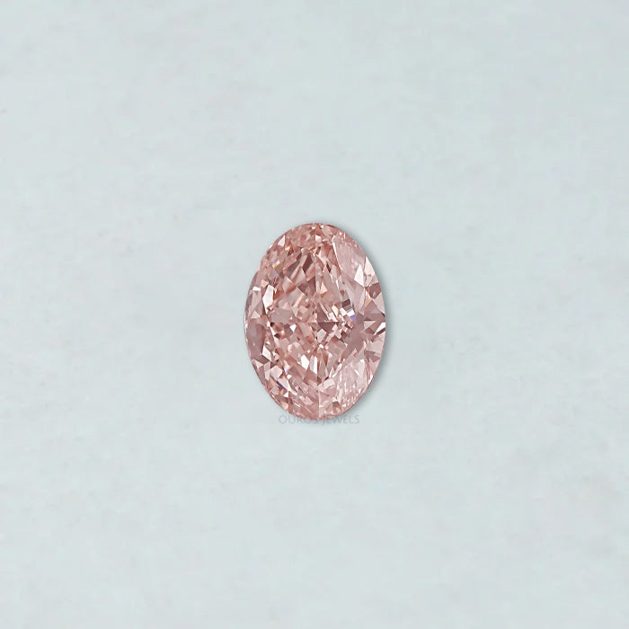 Pink Oval Cut Lab Diamond With Fancy Intense