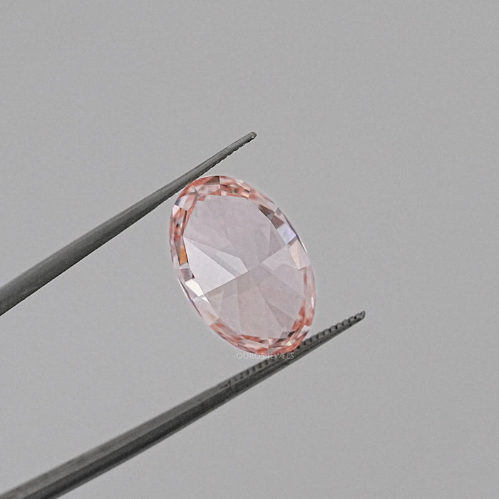 Pink Oval Cut Lab Diamond With Fancy Intense