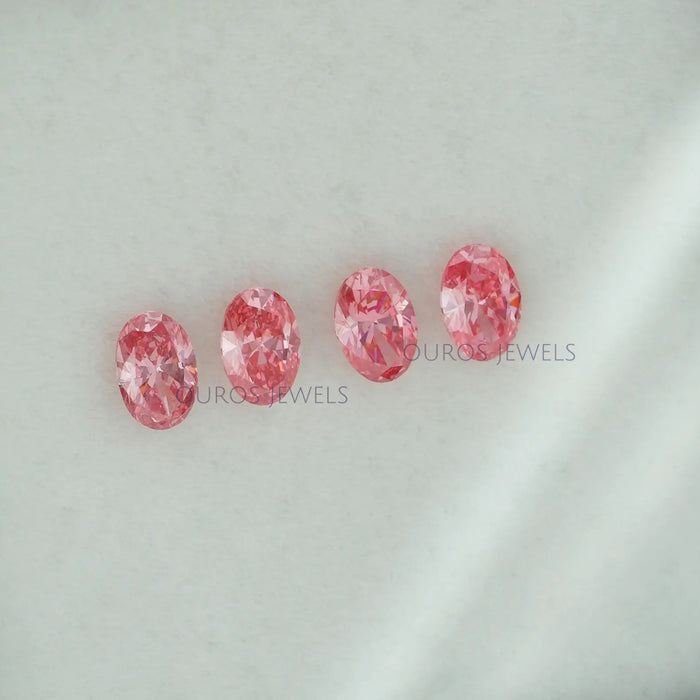 0.25 Carat Each Pink Oval Cut Lab Grown Diamond