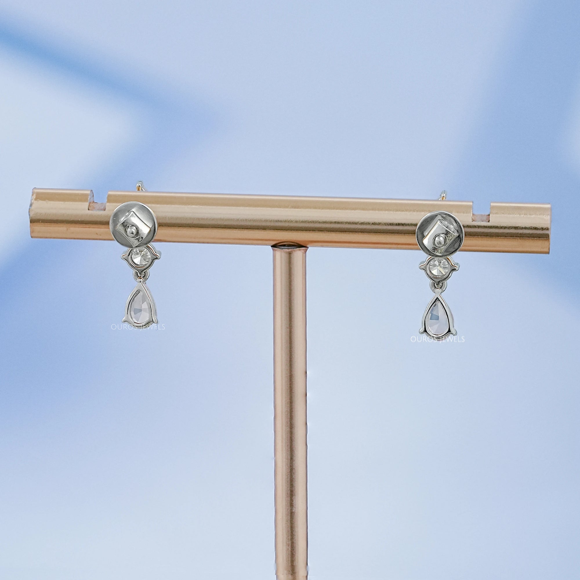 Padparadscha Pear Gemstone Drop Earrings Earring