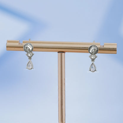 Padparadscha Pear Gemstone Drop Earrings Earring