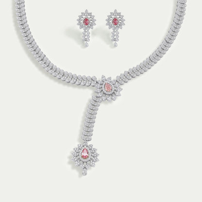 Pear And Round Cut Lab Grown Diamond Necklace Set Necklaces