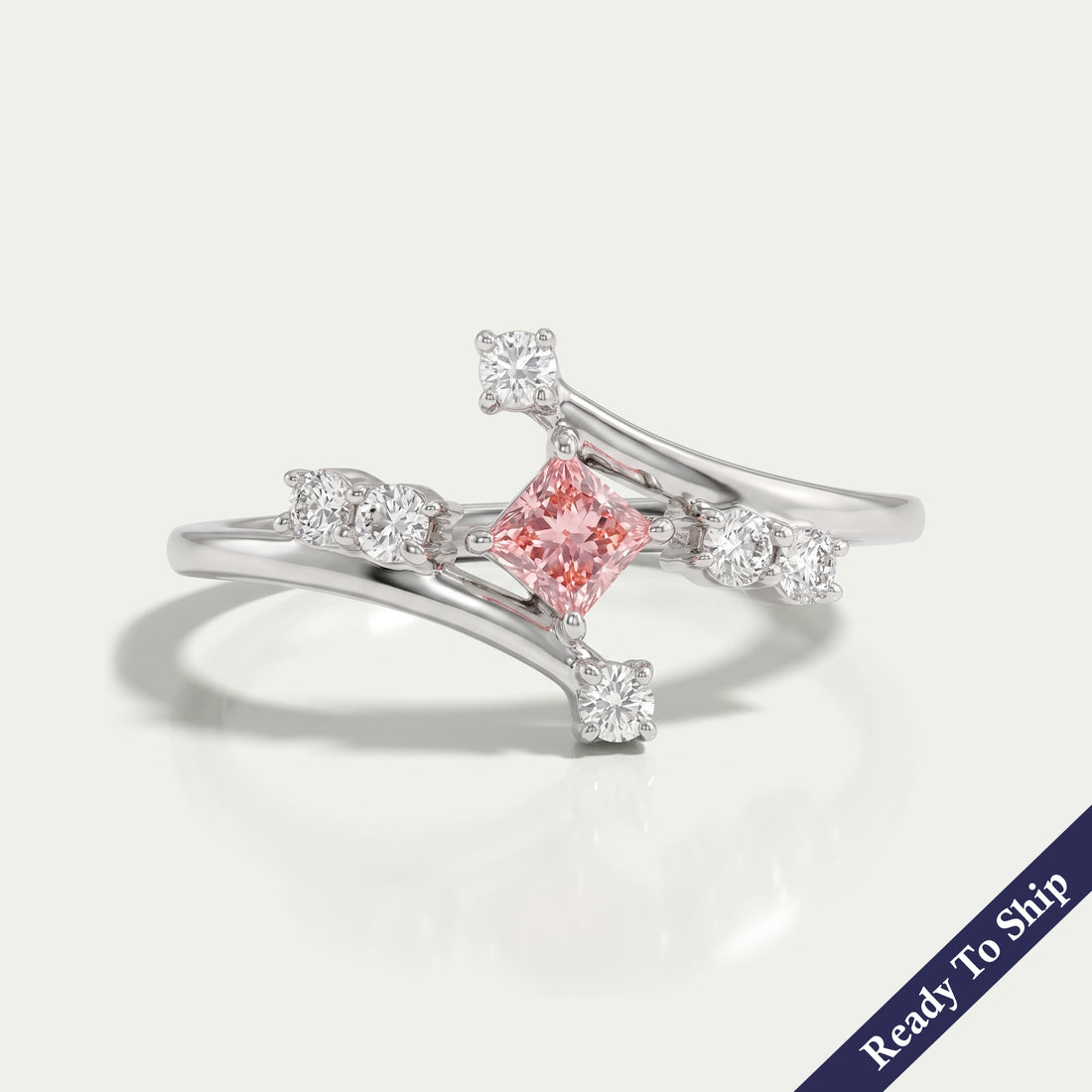 Pink Princess Diamond Bypass Ring