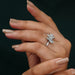 [A Women wearing Bow Shape Lab Diamond Ring]-[Ouros Jewels]