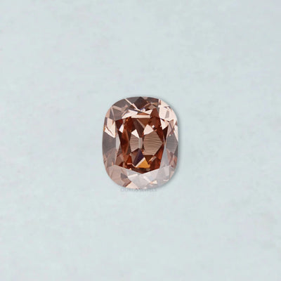 Brown Cushion Cut Lab Diamond with Fancy Pinkish