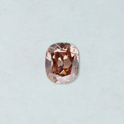 Brown Cushion Cut Lab Diamond with Fancy Pinkish