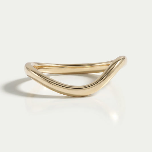 Plain Gold Curved Wedding Band