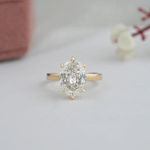 Oval Cut Lab Grown Diamond Engagement Ring In Portuguese shape