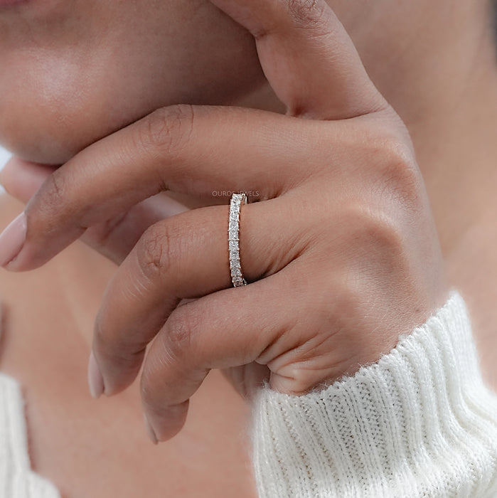 Princess Cut Lab Diamond Full Eternity Wedding Band