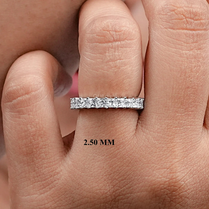 Princess Cut Lab Diamond Full Eternity Wedding Band