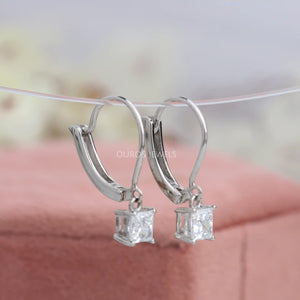 Princess Cut Diamond Drop And Dangle Earring